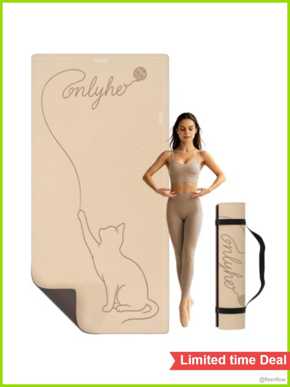 Extra Large TPE Yoga Mat 10mm Thick Non-Slip Exercise Mat 72x35